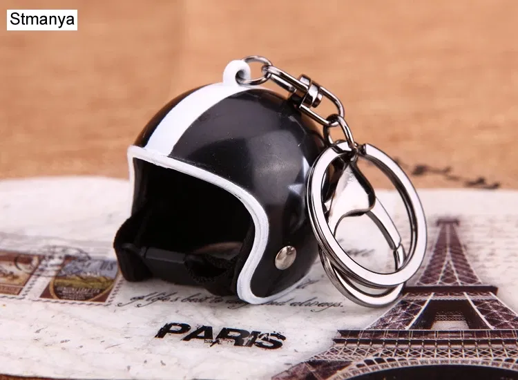 Color: Grad Yellow - New Motorcycle Helmets Key chain Women men Cute Safety Helmet Car Keychain Bags Hot Key Ring gift Jewelry wholesale 17022