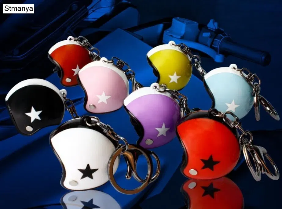 Color: Grad Yellow - New Motorcycle Helmets Key chain Women men Cute Safety Helmet Car Keychain Bags Hot Key Ring gift Jewelry wholesale 17022