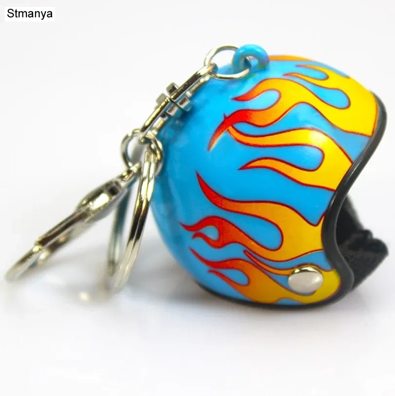 Color: Grad Yellow - New Motorcycle Helmets Key chain Women men Cute Safety Helmet Car Keychain Bags Hot Key Ring gift Jewelry wholesale 17022