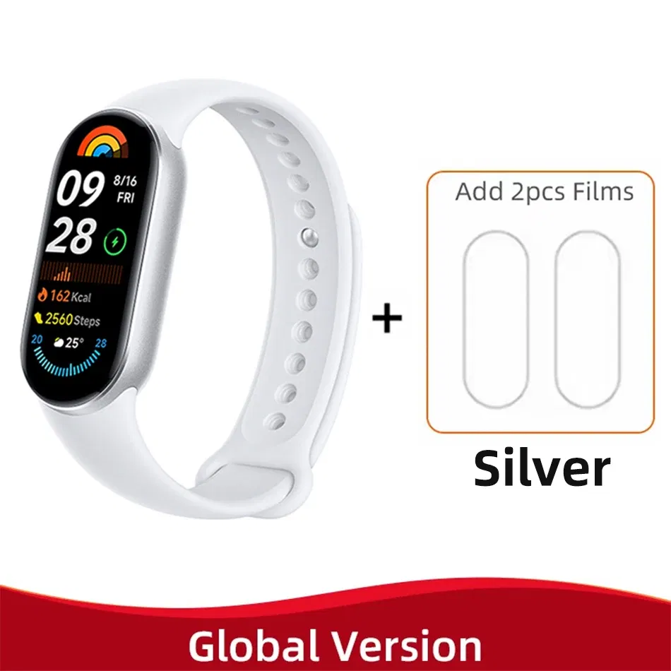 Color: Khaki, Ships From: CHINA - New! Global Version Xiaomi Band 9 Mi Smart Bracelet 9 Color AMOLED 1.62" Ultra 21 Days Battery Life Miband Wrist Watch Blood