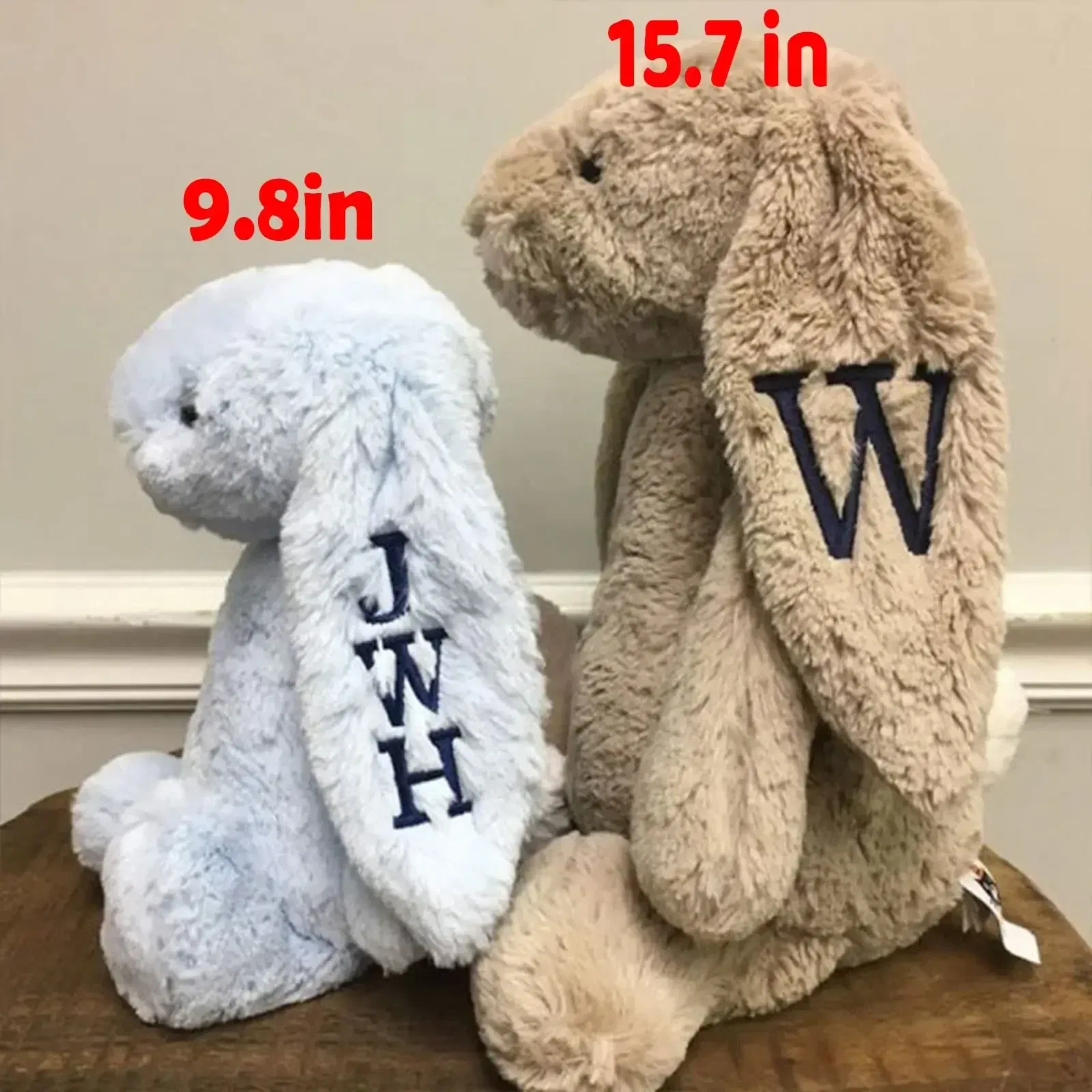 Color: WHITE, Ships From: CN, Height: 100cm-150cm - Personalied Baby Gifts Embroidered Plush Bunny Toys with Kids Customized Name First Easter Boys Girls Birthday Gifts Children