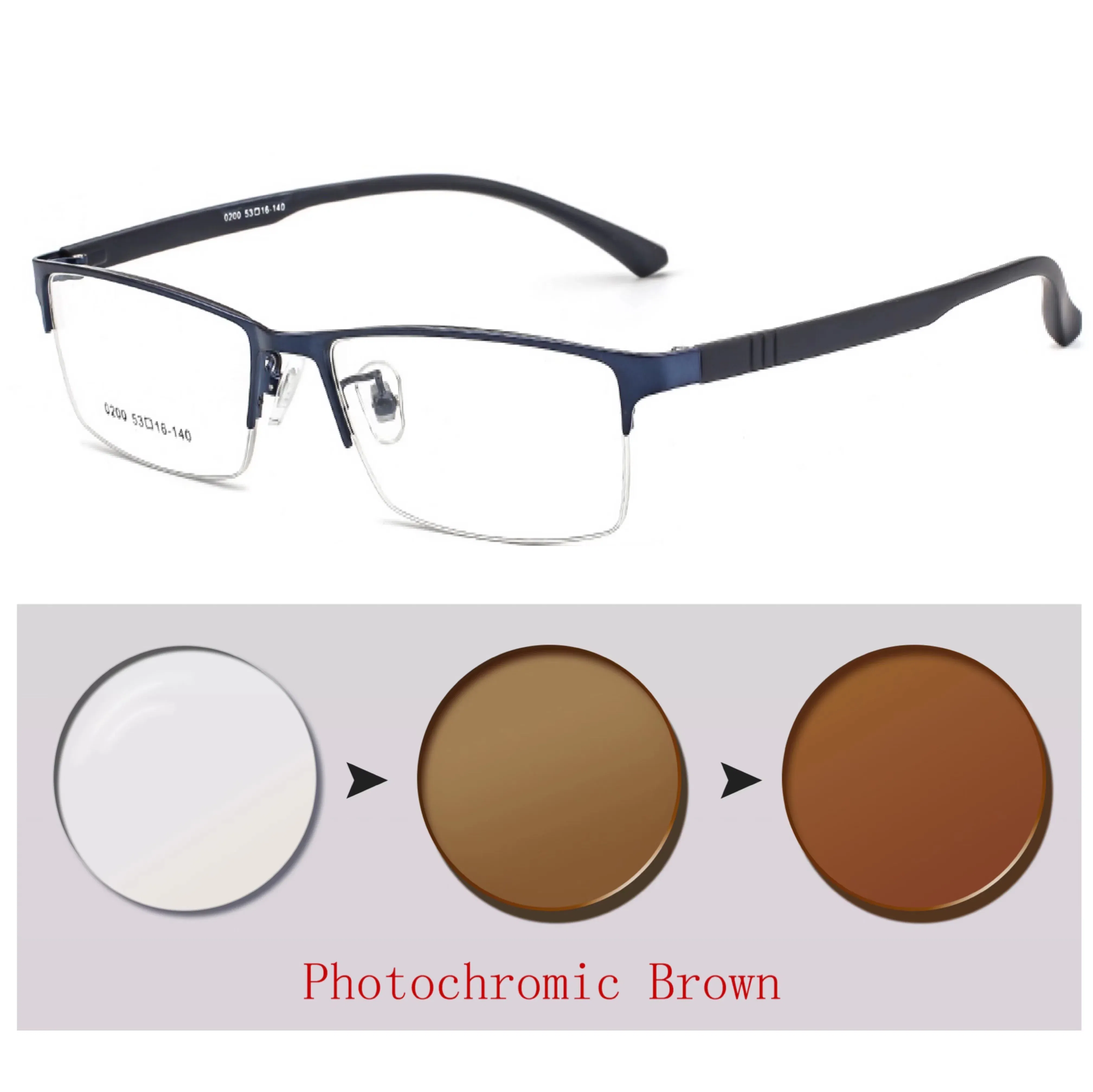 Frame Color: Yellow, Ships From: CHINA, Eye Prescription: +500 - Photochromic Sunglasses Chameleon Lens Myopia Blue Light Blocking Men's Computer Glasses Game for Sight +0.50 +0.75 +175 +2.5 +6