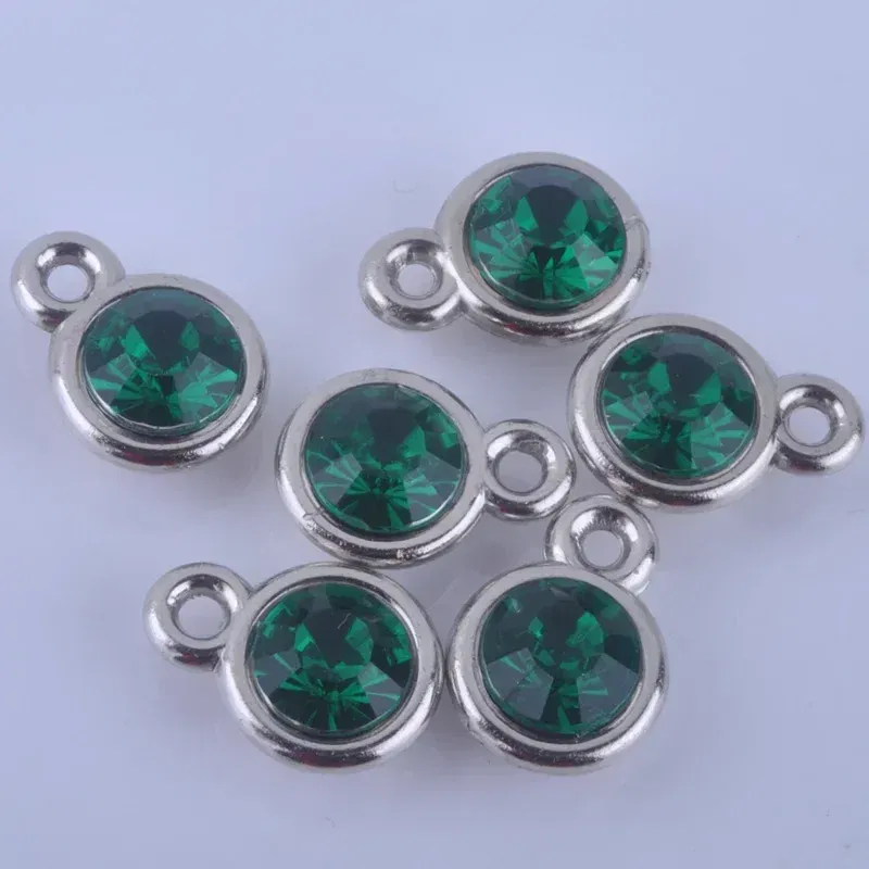 Metal color: Antique Copper Plated - 150pcs/lot mixed Birthstone charms 11mm Acrylic for DIY jewelry