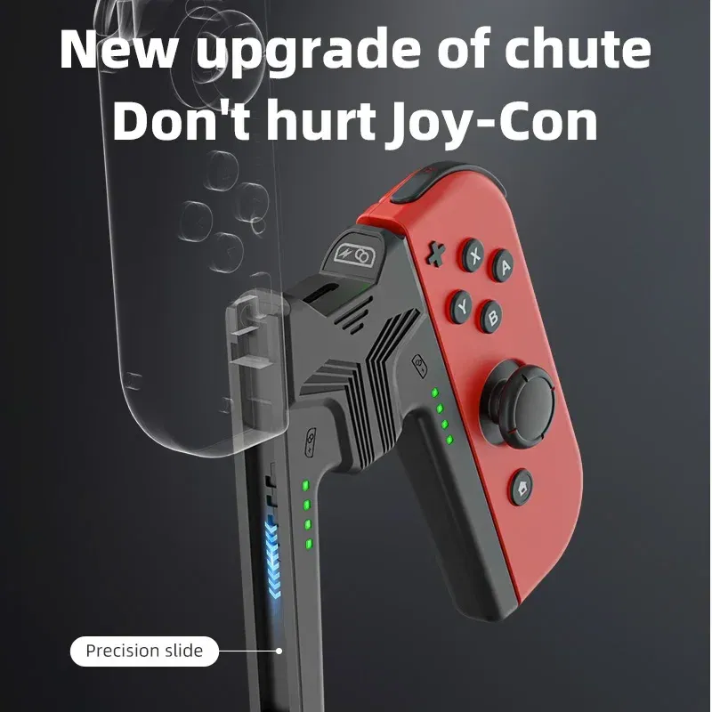 Color: Black - Aolion Charging Grip Bracket for Switch Joycon Handle Gaming Controller Grip Charging Station for Nintendo Switch Accessories
