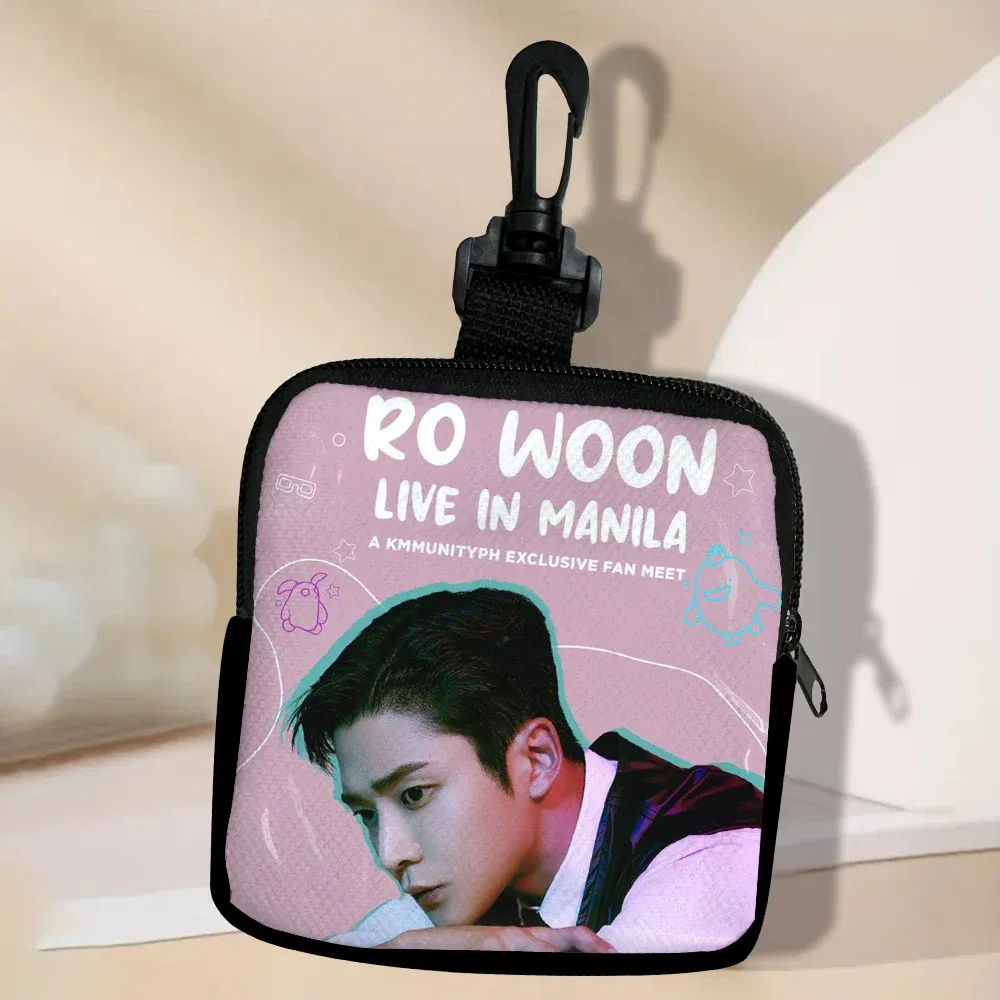 Color: PURPLE - SF9 Rowoon Zipper Coin Purse Women's Simple Handbag Card Package Coin Bag Purse Key Earphone Pouch 3.3