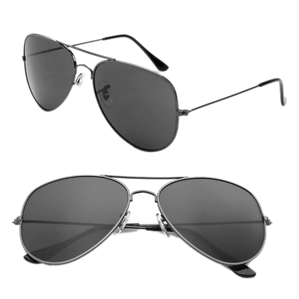 Lenses Color: black, Frame Color: other - FOENIXSONG Fashion Sunglasses for Women Men Pilot Round Gradient Mirror Women's Glasses Oculos Lentes Gafas De Sol
