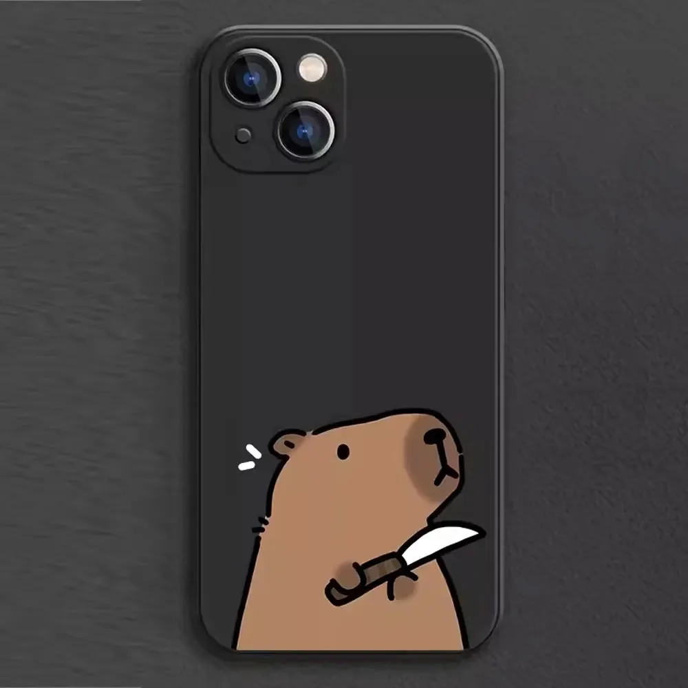 Color: green, Material: Vinyl - Cartoon Animal Capybara Phone Case For Samsung Galaxy S10 S20 S21 S22 S23 S24 FE Plus Ultra Note 20 Couple Paired Silicone Cover