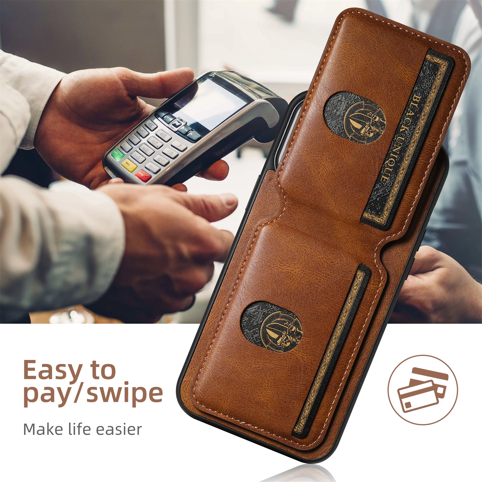 Color: Blue, Material: PU - SUTENI Card Holder Leather Magnetic Pocket Cover Wallet Phone Case For iPhone X XS XR 11 12 13 14 15 Pro Max Plus