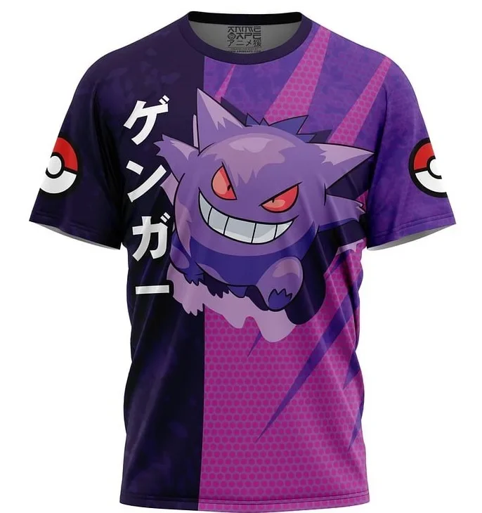 Color: Brown, Size: XS - ?€Miniso) Pokemon Men's Casual Wear T Shirts Cartoon Children Round Neck Short Sleeves Summer Clothing Pikachu Cartoon Print Tops