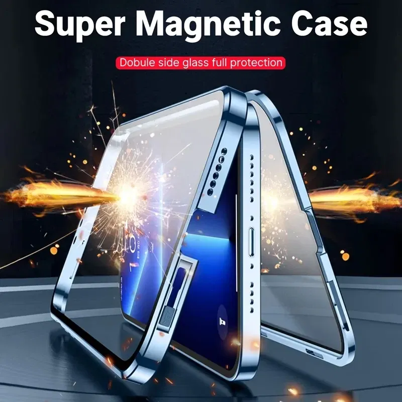 Color: black, Bundle: Case & Screen Protector, Material: Nylon - 360 Full Protection Metal Magnetic Case For Honor X9b X6 X8A 5G X9 4G X9A 5G Double-Sided Glass Transparent Cover Cases