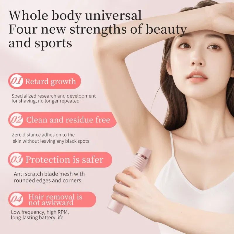 Color: PURPLE - Women Epilator Dual Head Facial Electric Razor Body Shaver for Shaving Bikini Trimmer Area Leg Waterproof Female Hair Removal