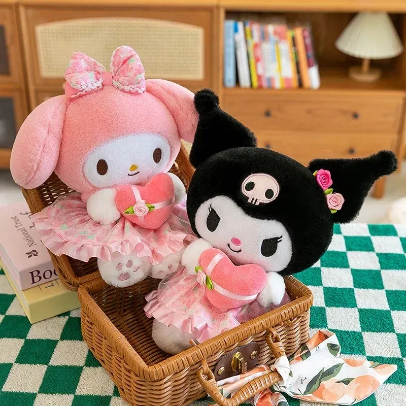Color: WHEAT - Sanrio Kuromi Plush Toy30cm Cinnamoroll Melody Stuffed Doll Comfortable And Soft Plush Toy Valentine's Day Child Birthday Gift