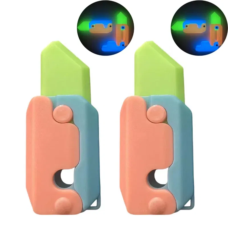 Color: mottled, Ships From: CHINA - Gravity Folding Claw Knife Radish Knife 3d Printing Gravity Knife Small Radish Knife Push Card Decompression Fidget Mini Toy