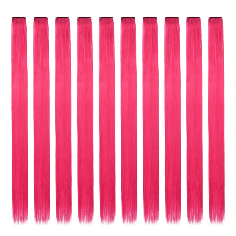 Color: Bug, Stretched Length: 22inches, Ships From: CHINA - Synthetic 10 Pcs Straight Hair Extensions Clip in Hairpieces 22 Inch Hightlight Colorful Hair for Women Party Cosplay Gifts