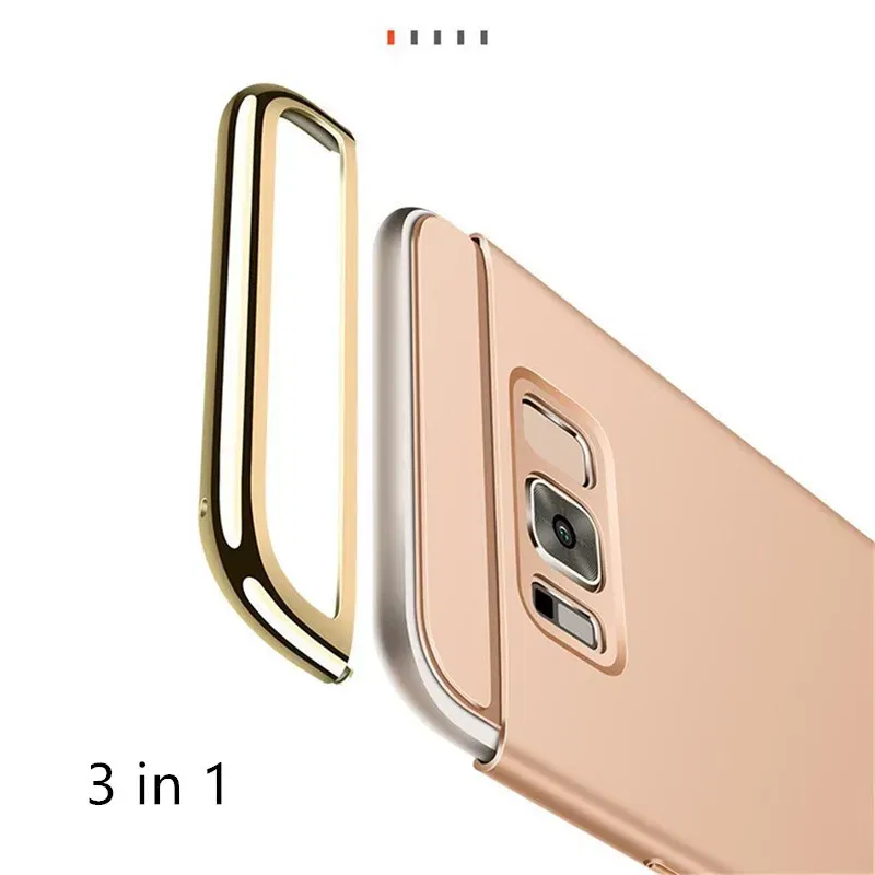 Color: Blue, Material: PC + TPU - Luxury 3 in 1 Case for Samsung Galaxy S6 S7 Edge S8 S9 S10 Plus Note 8 9 Hard Cover J3 J5 J7 Pro 2017 J4 J6 J8 2018 A20 A30 A50