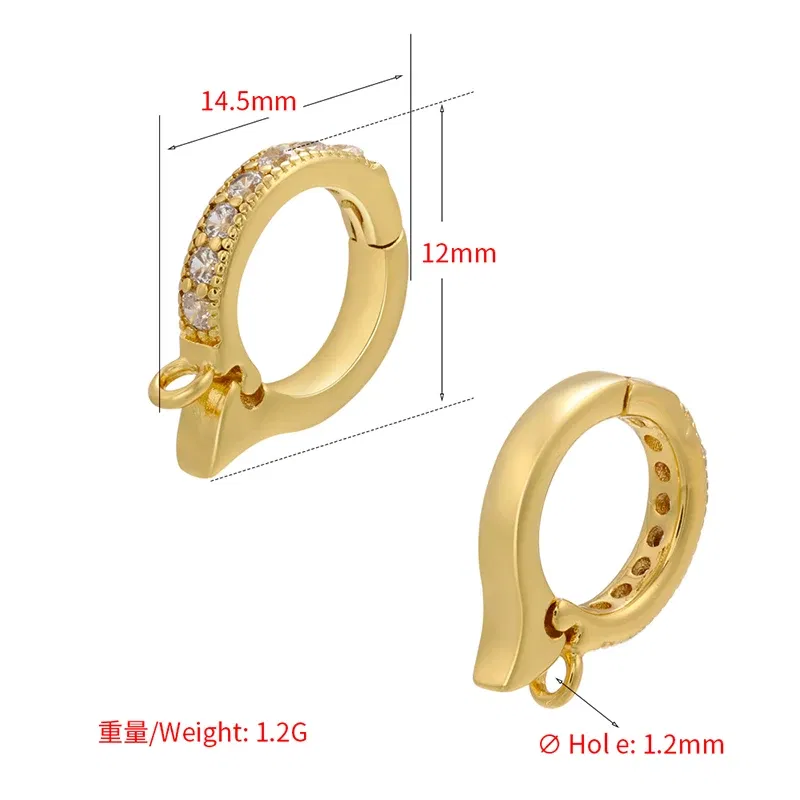 Color: Red - ZHUKOU NEW gold color round hooks for women DIY handmade necklace Jewelry hooks accessories supplies wholesale VK129