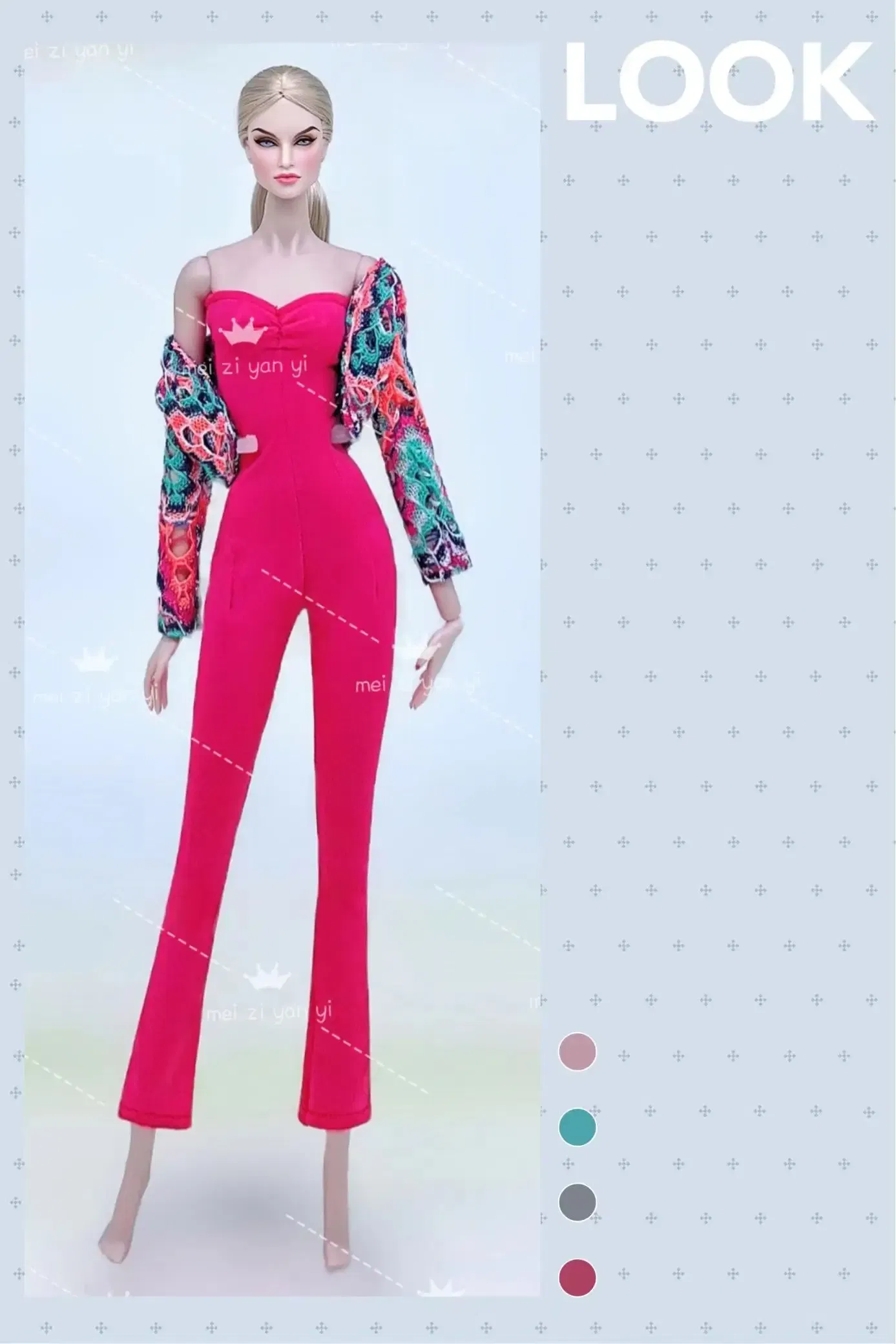 Color: Yellow - for clothes pink for 30cm doll