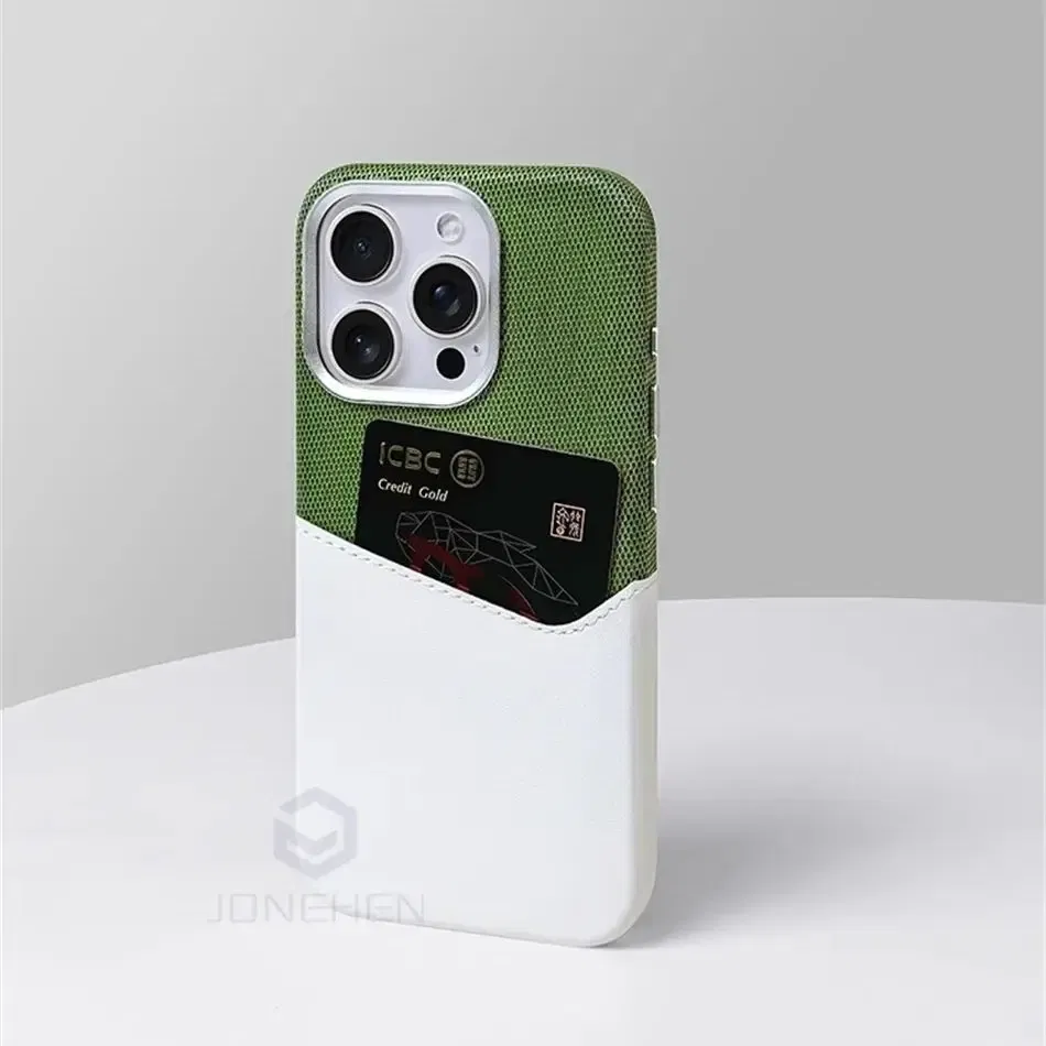 Color: Brown, Material: TPU - For Magsafe Card Holder Leather Case For iPhone 16 15 13 12 17 Pro Max 14 Plus Pocket Wireless Charge Alloy Lens Magnetic Cover