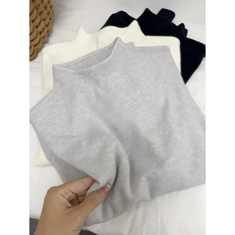 Color: Beige, Size: One Size - 2025 Women Turtleneck Knitted Pullovers Solid Sweater Harajuku Korean Soft Warm Knitwear Autumn Winter Fashion Slim Jumpers Tops