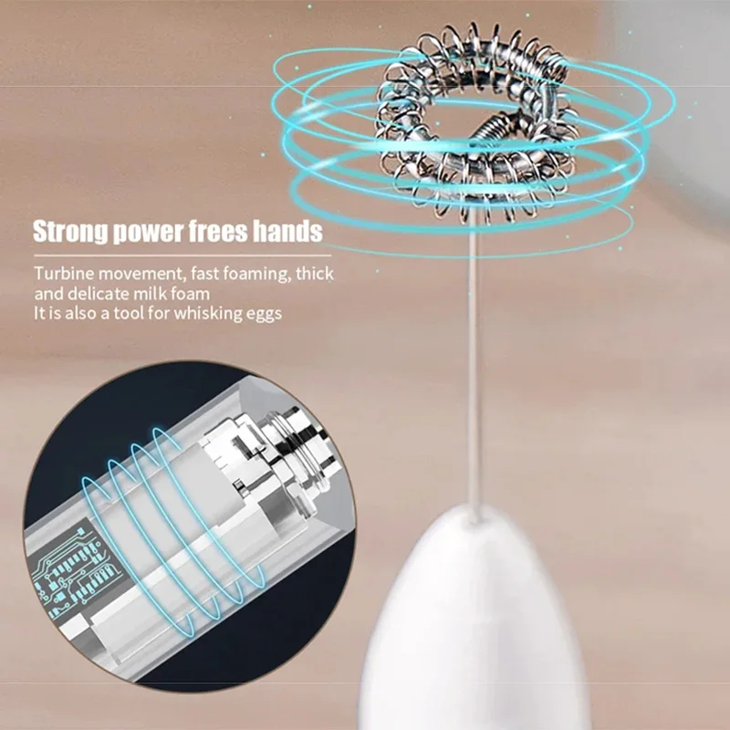 Color: Orange - 2-in-1 multi-function USB Rechargeable Electric Egg Beater Baking Mixer Milk Frother Kitchen Gadgets Coffee Stirrer Tools Dining
