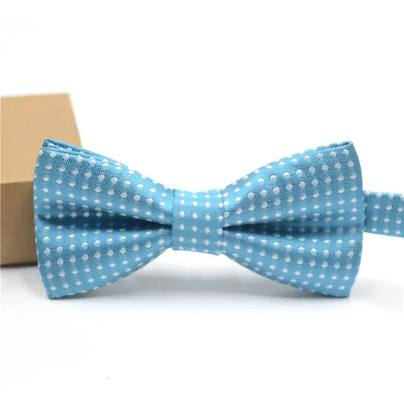 Color: green - Korean Formal Dress Dots Bow Ties For Kids Business Bowknot Bridegroom Best Man Bowties Polka Dot Butterfly Cute Neckties Gift