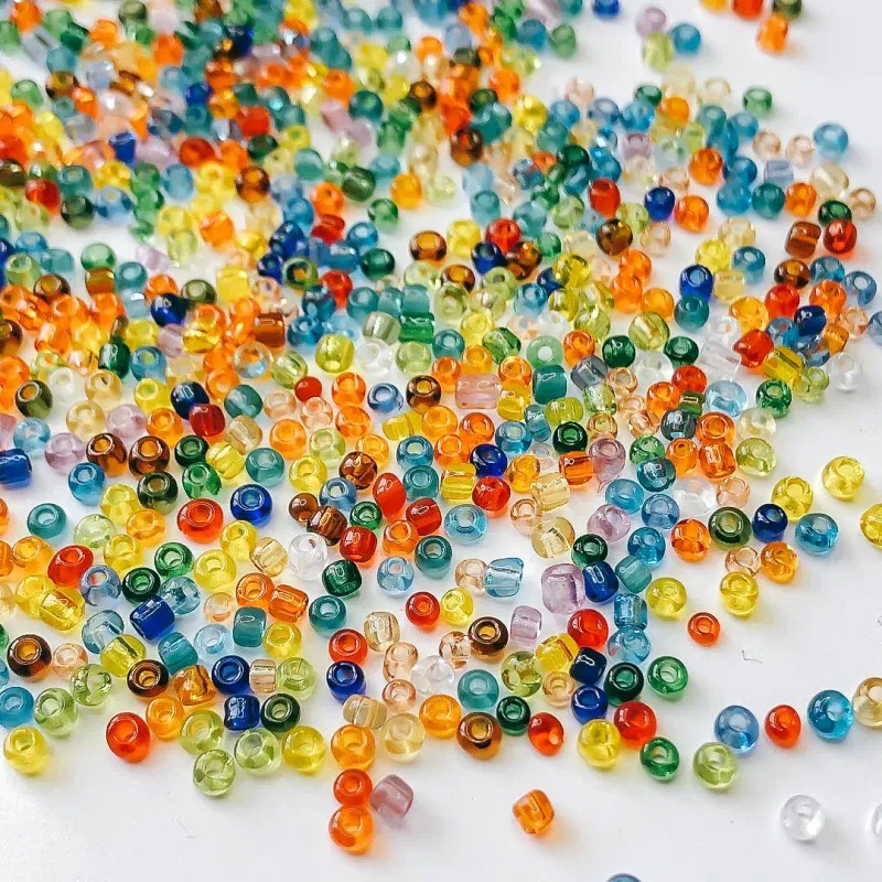 Color: Champagne, Item Diameter: 3mm - 2mm 3mm 4mm Glass Seed Loose Beads Small Charms DIY Craft Bracelet Beads for Jewelry Making Supplies Necklace Accessories
