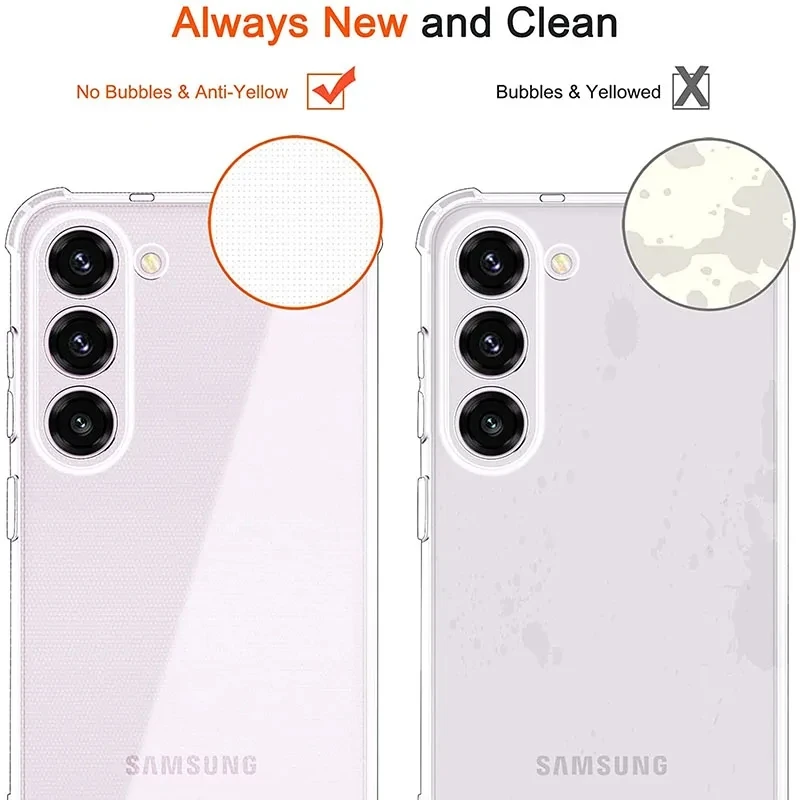 Color: WHITE - Soft Silicone Clear Phone Case For Samsung A25 A15 5G S24 Ultra S23 Plus A14 A24 A34 A32 A42 A52 A52S A05 A55 Back Cover