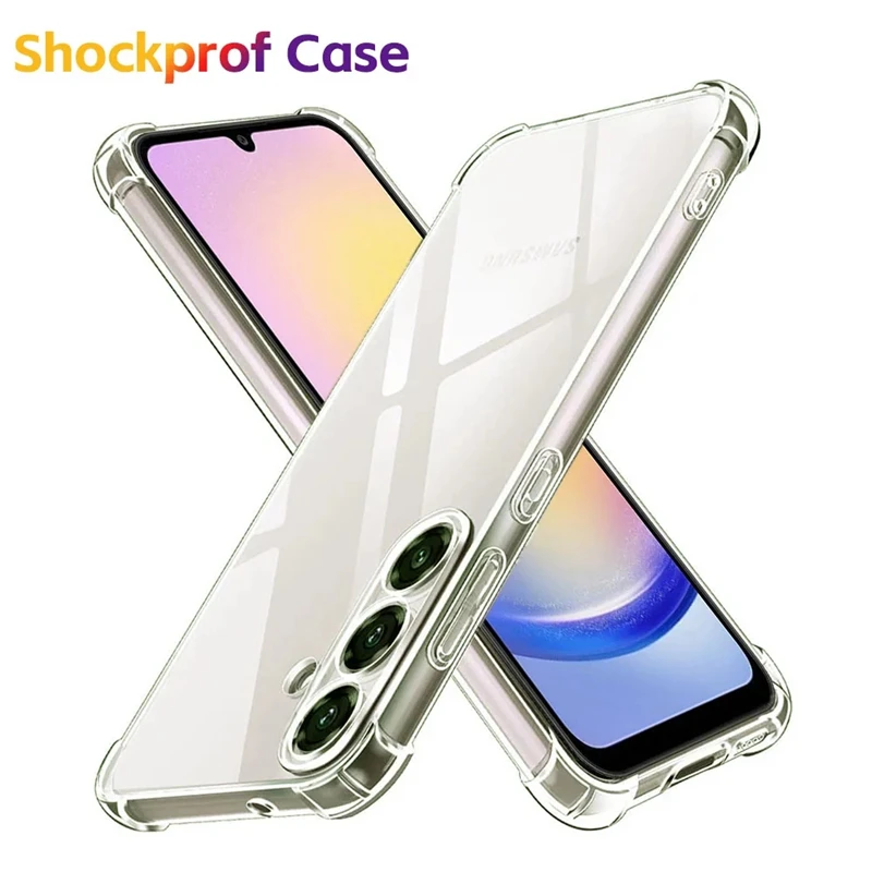 Color: WHITE - Soft Silicone Clear Phone Case For Samsung A25 A15 5G S24 Ultra S23 Plus A14 A24 A34 A32 A42 A52 A52S A05 A55 Back Cover