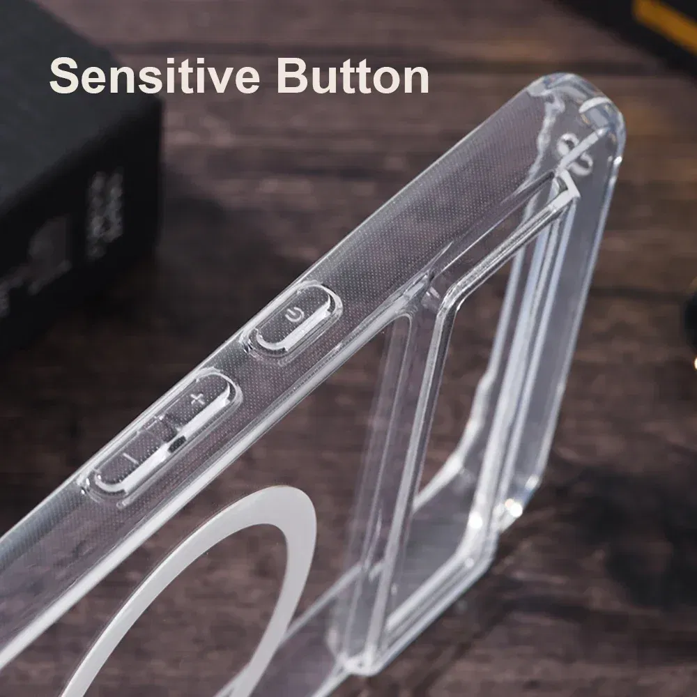 Color: Clear, Material: Cotton - Transparent Magnetic for Magsafe Wireless Charge Phone Case for Google Pixel 9 8 Pro XL 7 7A Shockproof Clear Anti-fall Cover