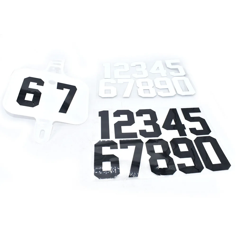 Color: Red - Number Stickers Graphics Decals Emblems Fit For CRF 50 70 110 125 250cc Kayo BSE Dirt Pit Bike Plastic Cover Number Plate Of