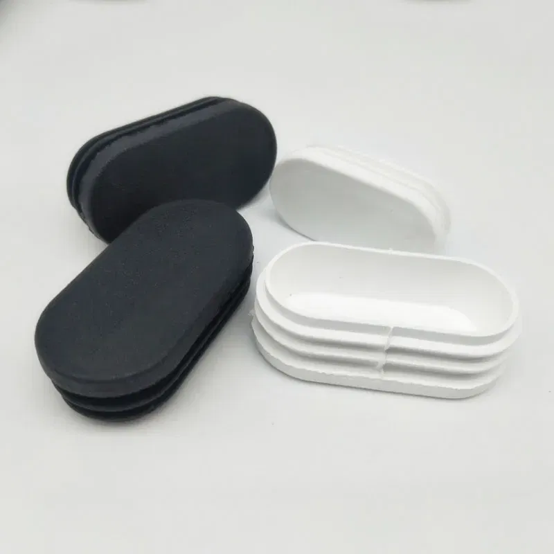 Color: Linen, Size: 9mm - Oval Plastic Tubes End Caps Bung Oblong Blanking Plug Pipe Inserts Table Feet Chair Dust Cover Furniture Accessories Black White