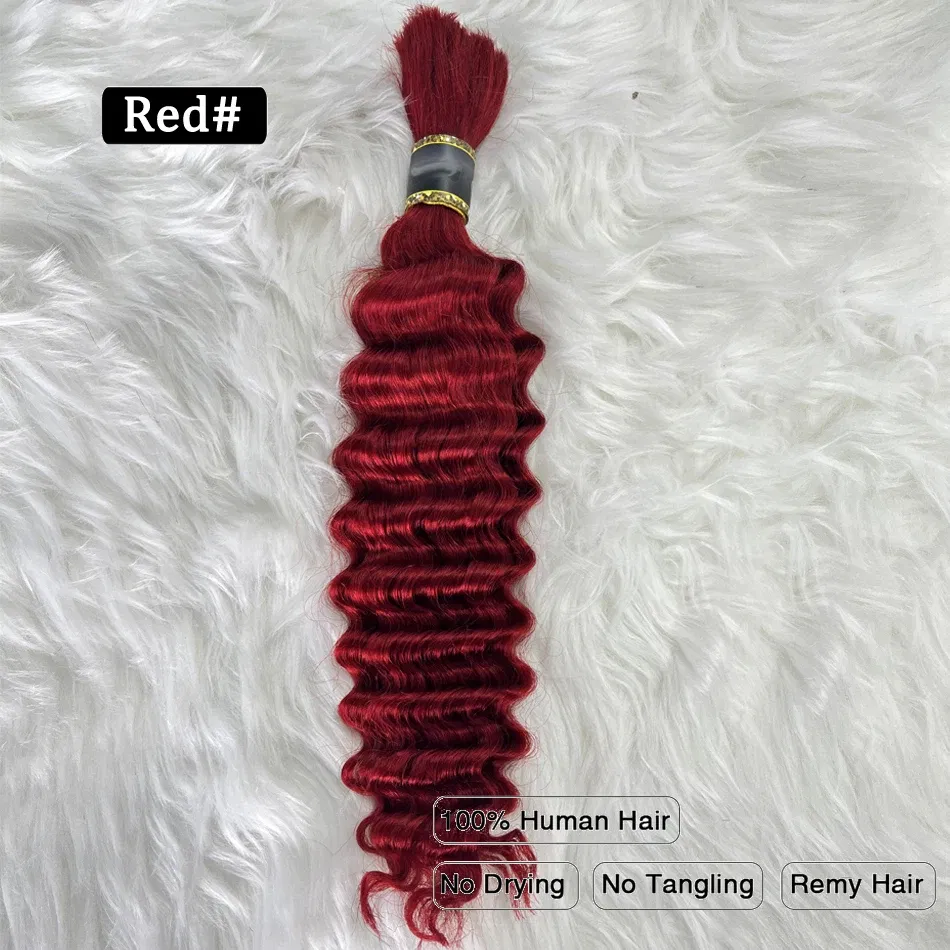 Color: 4/30HL, Stretched Length: 24inches - Pre-Colored Brazilian Deep Wave Bulk Human Hair No Weft Remy Bulk Human Hair 14 To 28 Inch Bulk Hair Extension Crochet Braids