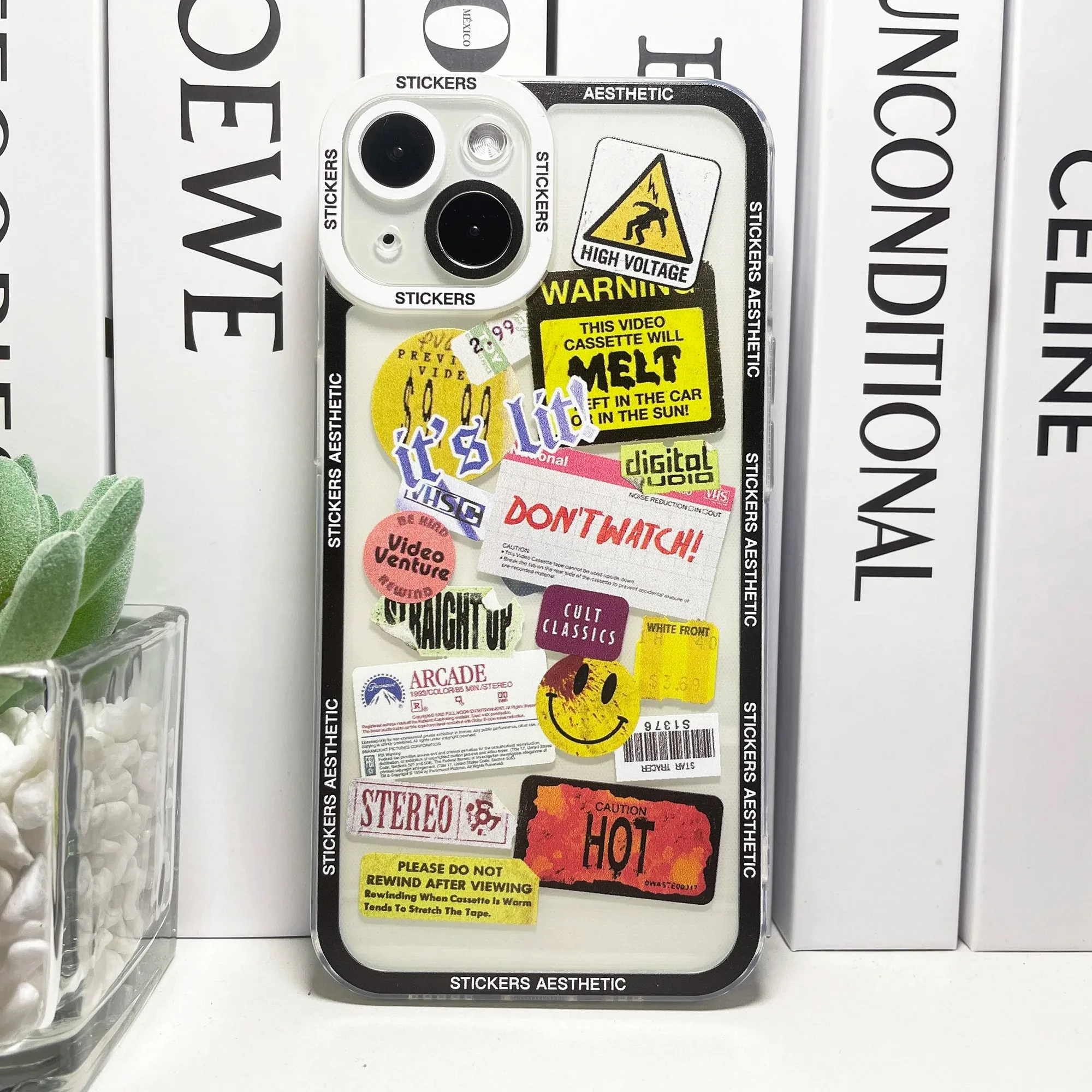 Color: SKY BLUE, Material: CANVAS - Mix Labels Collage Stickers Aesthetic Phone Case For Samsung Galaxy S10 S20 S21 S22 S23 S24 FE Plus Ultra Note 20
