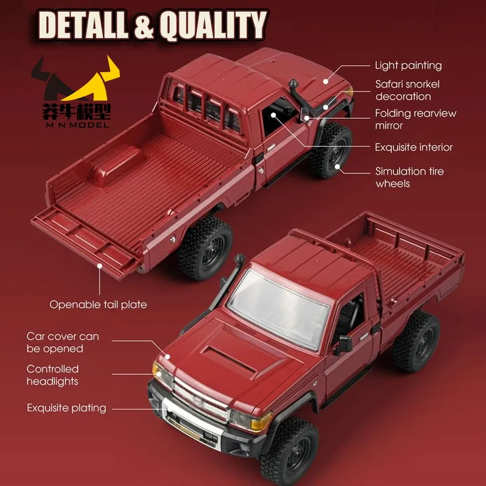 Color: Khaki - MN MODEL 1/12 4X4 Remote Control Diving Off-road Car Retro LC79 Truck Climbing All Terrain Vehicle Rock Crawler Toy for Adult