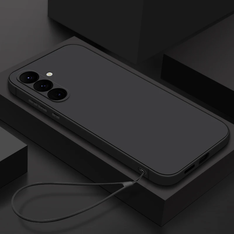 Material: Genuine Leather, Color: Clear - Soft Silicone Lanyard Case For Samsung Galaxy S23 S24 S25 Ultra S23 S24 FE A56 A55 A53 A54 A35 A36 A15 A16 A25 5G Phone Cover