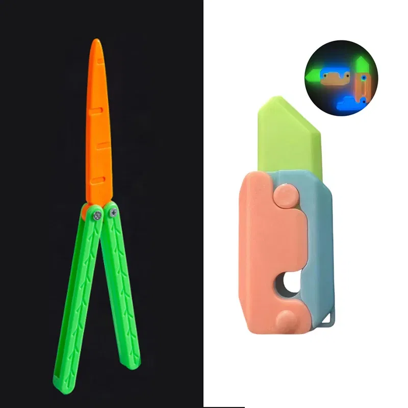 Color: grey, Ships From: CHINA - Gravity Folding Claw Knife Radish Knife 3d Printing Gravity Knife Small Radish Knife Push Card Decompression Fidget Mini Toy