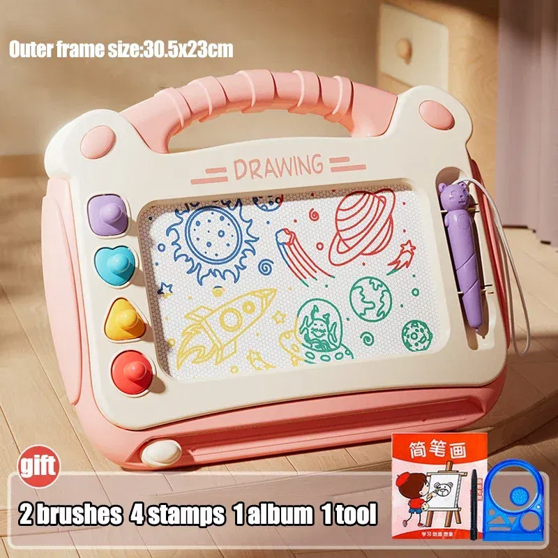Color: black - Children Cartoon Drawing Board Baby Puzzle Magnetic Writing Board Toy Graffiti Magnetic Drawing Board Montessori Toy for Kids
