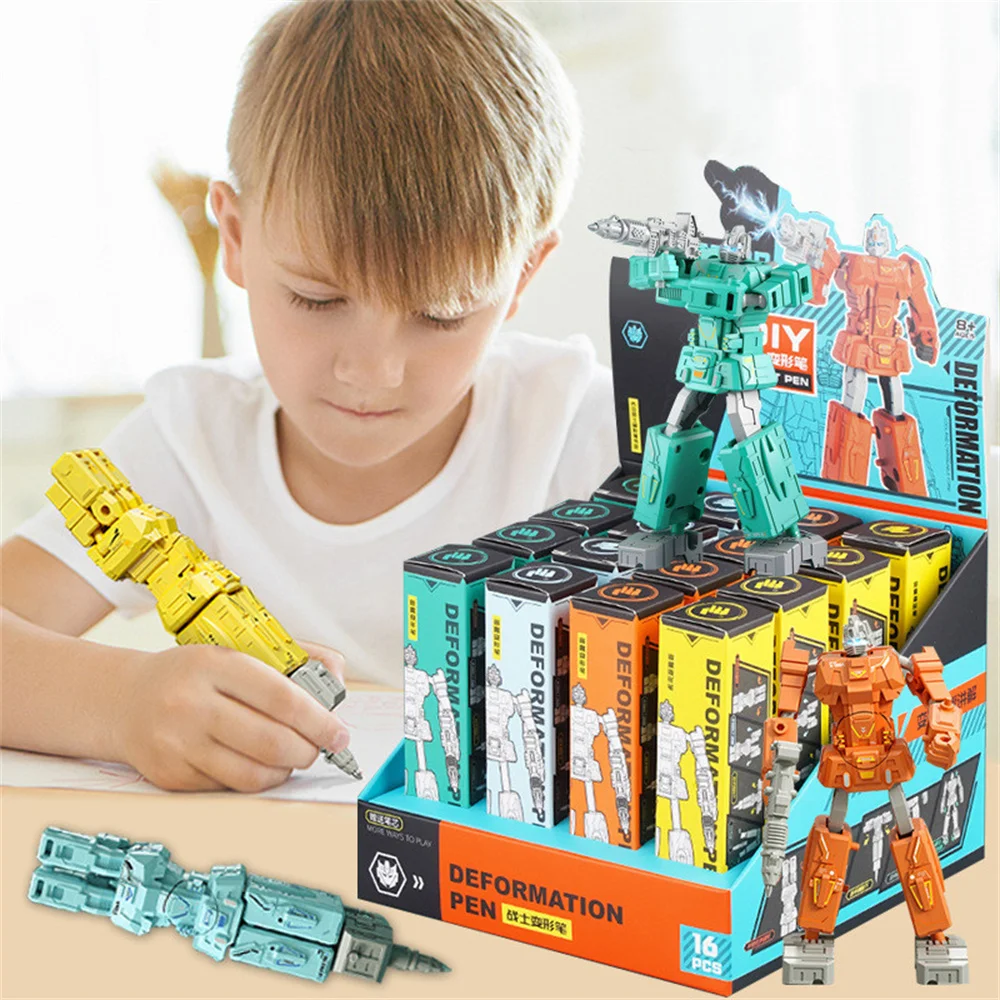 Color: Red - Children Deformation Toy Creative Transformation Robot Figure Pen Robot Deformation Pen Kids Robot Model Toy Stationery Supplies