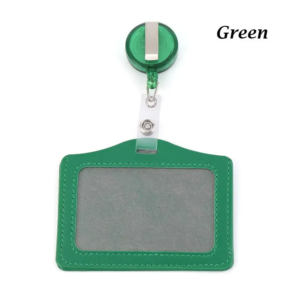 Color: WHITE - Unisex Work Card Holders With Lanyard PU Bank Card Name Credit Card Holders Card Bus ID Holders Identity Badge With Neck Strap