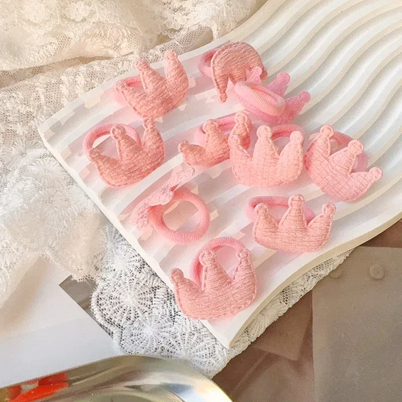 Color: Navy Blue?€ AE existing skus?‰ - 10/30Pcs Children Hairbands No Harm Hair Cartoon Towel Rope Ponytail Holder Kids Mini Rubber Band Headwear Girls Halloween Gift