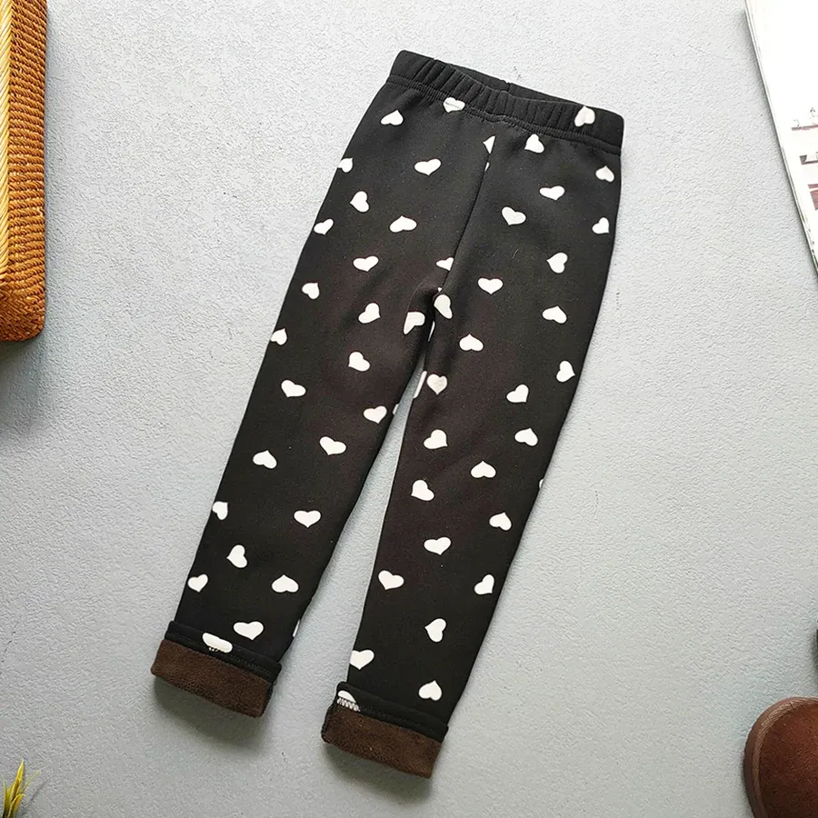 Color: GRAY, Kid Size: 2T - Autumn Winter Print Flowers Thick Warm Kids Toddler Baby Girls Leggings Children's Pants