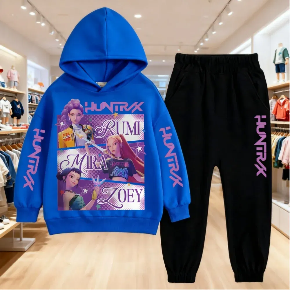Color: Silver, Kid Size: 13 - 2025 KPop Demon Hunters Kids Hoodie Set Boys Teen Girls Hoody Sweatshirts With Pants Tracksuit Children's Autumn Clothing 2pcs