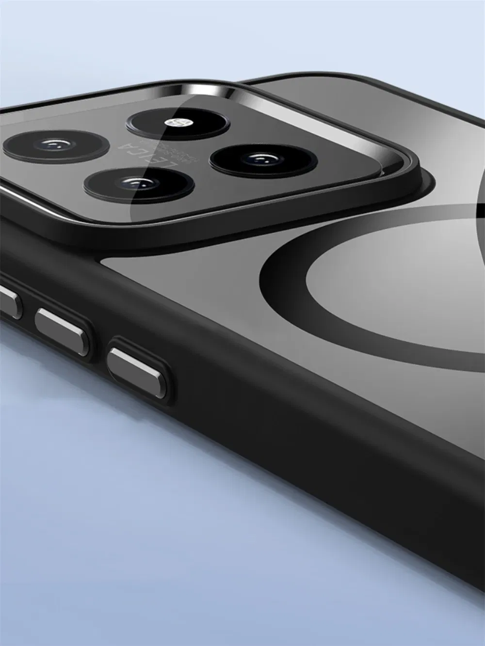 Color: Beige, Material: ABS - Luxury HD Transparent Shockproof Bumper Case For Xiaomi Mi 14 Pro Ultra For Magsafe Magnetic Wireless Charge Back Cover Shell