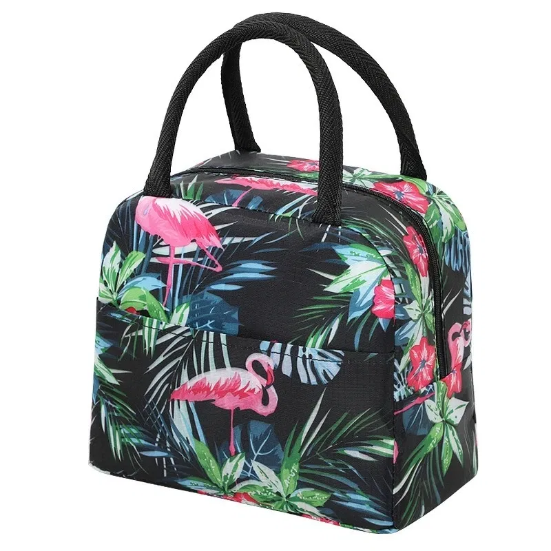 Color: Dark Grey - Cartoon Lunch Bag Portable Insulated Thermal Heat Children's Bento Bag Picnic Tote Kid School Lunch Box Bags Cooler Ice Pack New