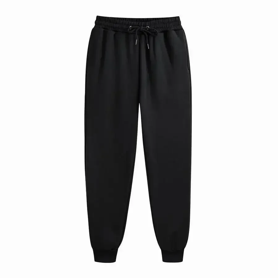 Color: Beige, Size: XXL - Men's Casual Sweatpants Fleece Sports Pants Unisex Fashion Solid Loose Trousers Streetwear Autumn Winter Jogging Fitness Pants
