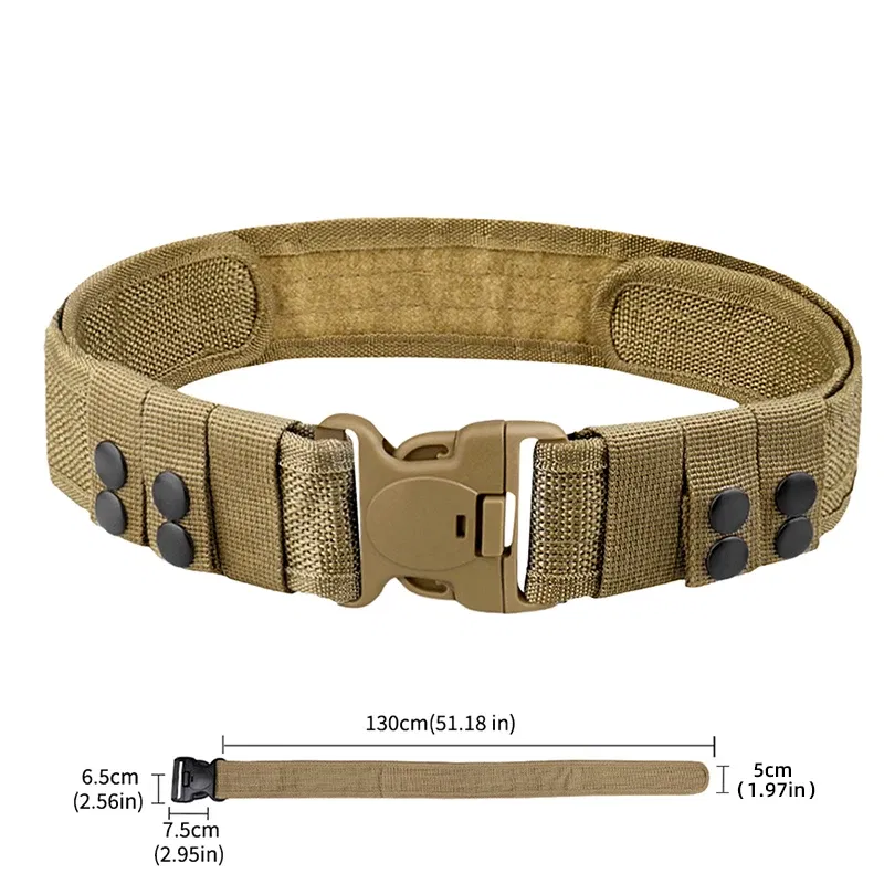 Color: black, Belt Length: 130cm - 1pc Quick Release Tactical Belt for Men Fashion Style Combat Belt for Outdoor Activities and Fishing