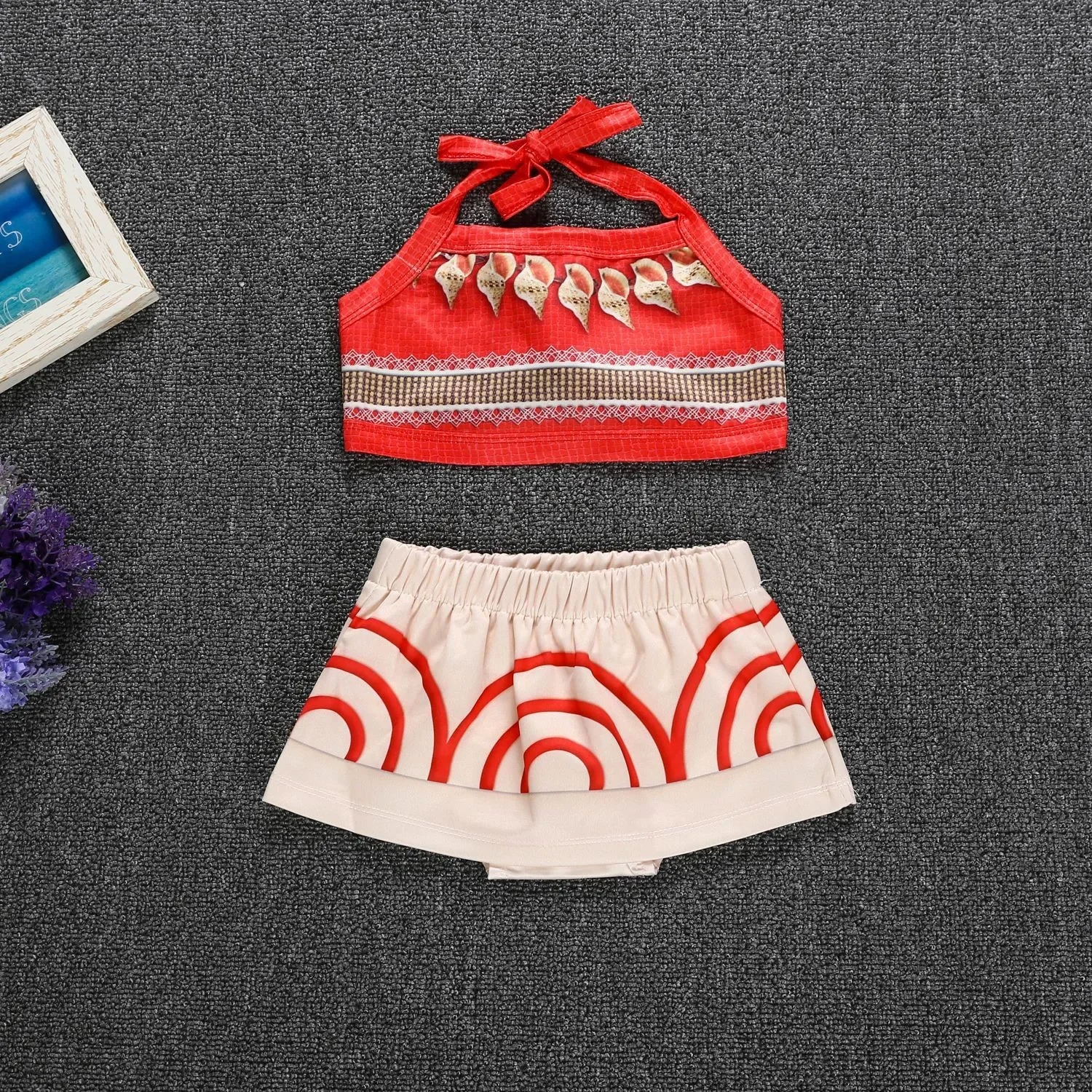 Color: Ivory, Kid Size: 11 - Little Girls Cospaly DISNEY Moana Kids Two Pcs Set Top +Pants Infant Vaiana Role Play Festival Princess Costume Casual Clothes