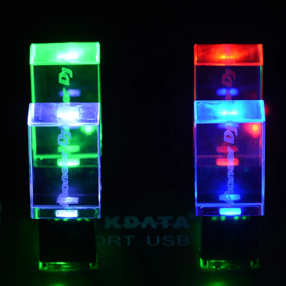 Color: green, Capacity: 128 GB - JASTER Pioneer DJ Crystal USB Flash Drive 128GB High Speed Memory Stick 64GB Silver Lid Pendrive 32GB Real Capacity U Disk 16GB