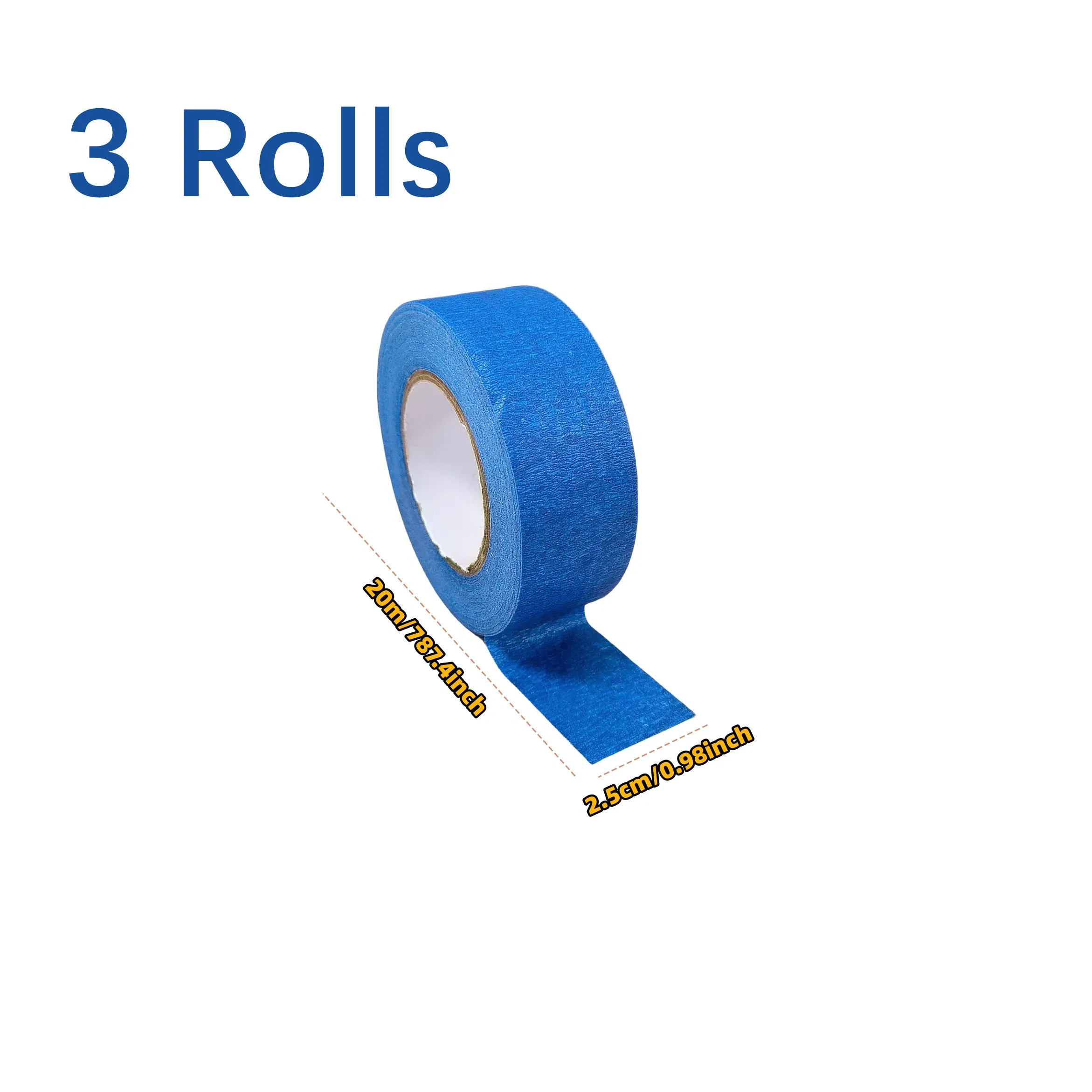 Color: green - 3 Roll/Set Paint Tape Multi-Surface Masking Easy Removal Paint Tape Security Wall Painting Crafts Art Construction Home 20m/Roll