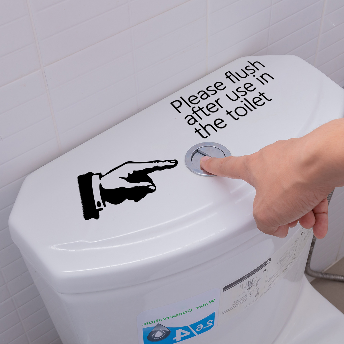 Fashion Home Decoration Toilet Stickers Creative Bathroom Stickers Push This Button Notes Waterproof Decor Paste 2025 Christmas